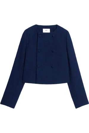 Ami Tekstureret cropped jakke