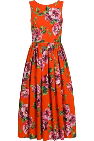 Dolce & Gabbana Mellemlang kjole med blomstertryk