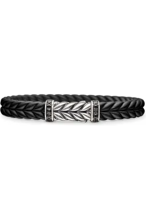 David Yurman Chevron diamantarmbånd i sterlingsølv (9 mm)