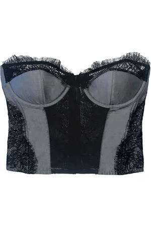 FLEUR DU MAL Bustier-top med blonder og dyb udskæring