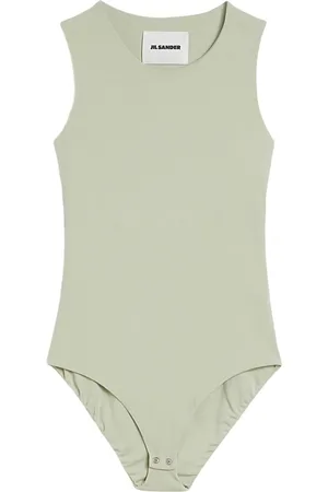 Jil Sander ærmeløs bodysuit med rullekrave og logo