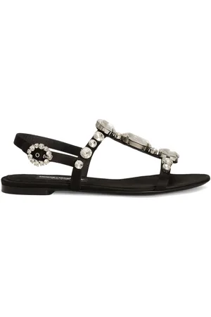 Dolce & Gabbana Bianca sandaler med ædelstensudsmykning