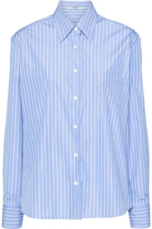 Prada Stribet skjorte i poplin