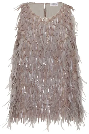 Brunello Cucinelli Dazzling top med broderi