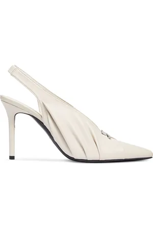 Courrèges Draperede slingback-pumps i imiteret læder