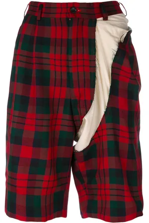 Comme des Garçons Dekonstruerede skotskternede bermuda-shorts