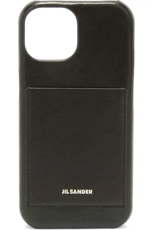 Jil Sander Mobilholder i læder med præget logo
