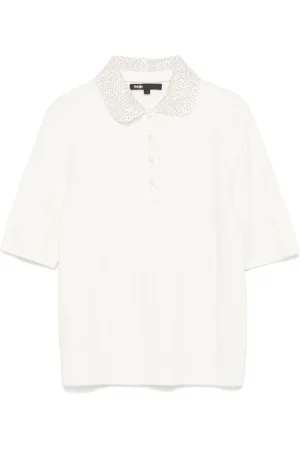 Maje Strikket polo med udsmykket krave