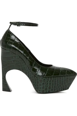 Victoria Beckham 100mm pumps i læder med krokodilleeffekt