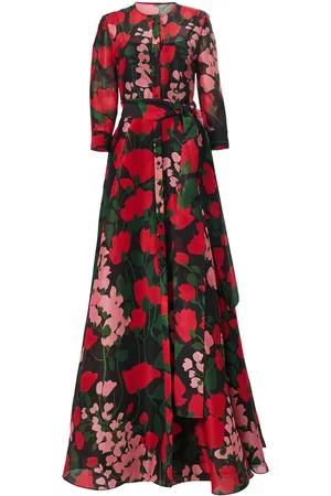 Carolina Herrera Kjole uden krave med blomstret tryk
