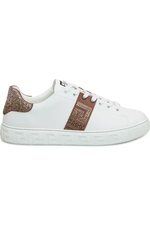 VERSACE Loafers i ruskind med logoapplikation