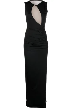 Noire Swimwear Lang kjole med asymmetrisk krave