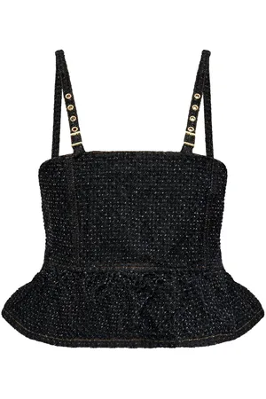 Ganni Denimtop med peplum