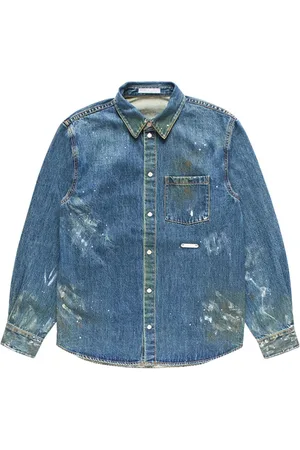 Helmut Lang Skjorte i denim med malingeffekt