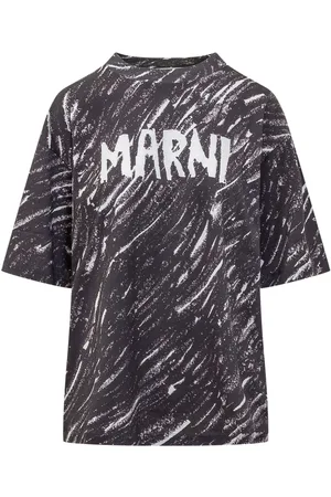 Marni T-shirt i jersey med krusedulle-logo