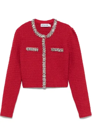 Self-Portrait Cardigan i tekstureret strik