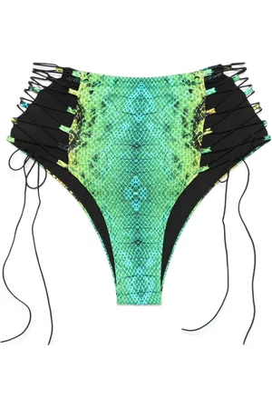 Noire Swimwear Højtaljet bikiniunderdel med slangetryk