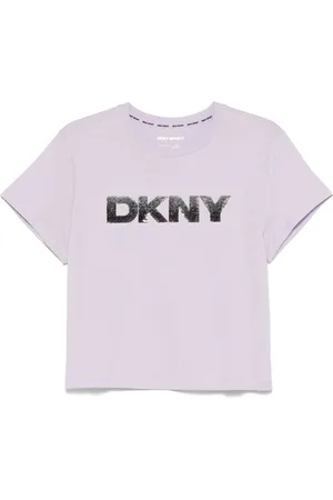 DKNY T-shirt med rhinstenudsmykning