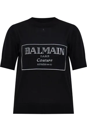 Balmain Strikket T-shirt med logotryk