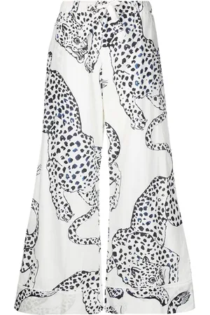 Desmond & Dempsey Pyjamasbukser med leopardtryk