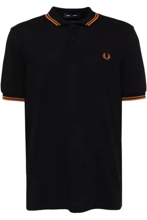 Fred Perry Polo i crepe og piqué med lynlås i halsen