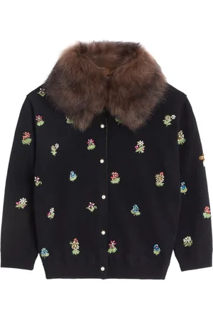 VALENTINO GARAVANI Cardigan i uld med broderi