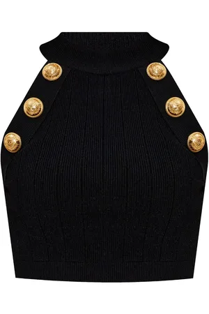Balmain Top med knapdetalje