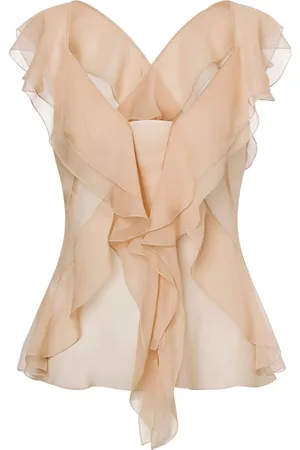 Alberta Ferretti Bluse med flæser