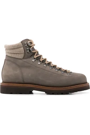 Brunello Cucinelli Nubuck-støvler med uldindlæg
