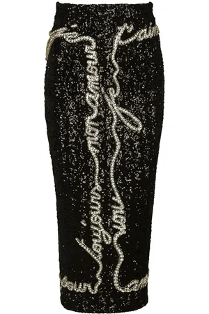 Balmain Pailletudsmykket midi-nederdel
