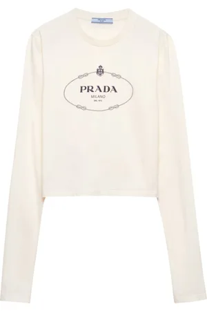 Prada T-shirt i jersey med tryk