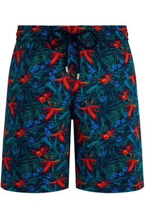 Vilebrequin Badeshorts med Tropical Flowers-tryk