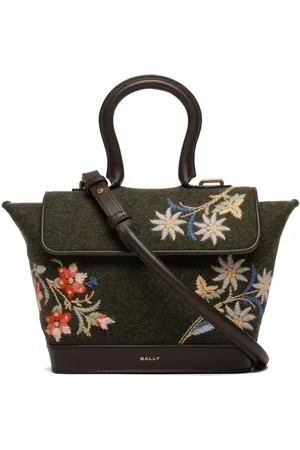 Bally Alpine crossbody-taske med blomsterbroderi