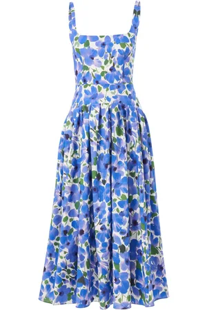 Carolina Herrera Mellemlang kjole med blomstertryk