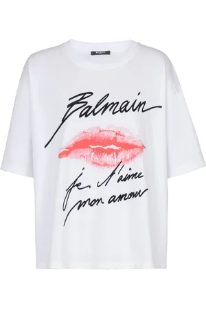 Balmain T-shirt med kys-tryk