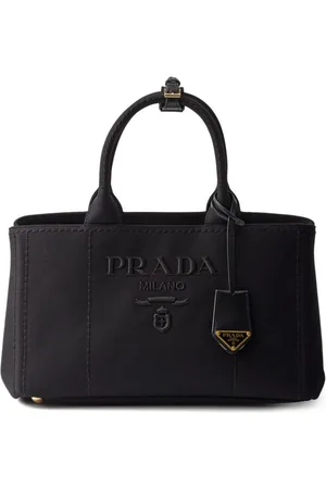 Prada Stor håndtaske i kanvas