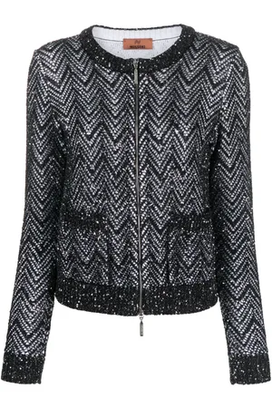 Missoni Chevron-jakke med pailletudsmykning