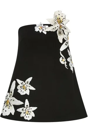 Oscar de la Renta Watercolor Orchid bluse