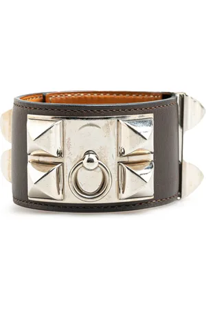 Hermès Collier de Chien armbånd i palladiumbelægning og læder fra 2013