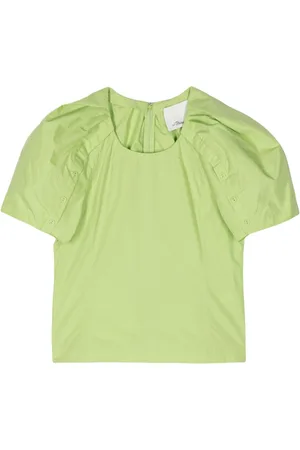 3.1 Phillip Lim Top med pufærmer og knapper