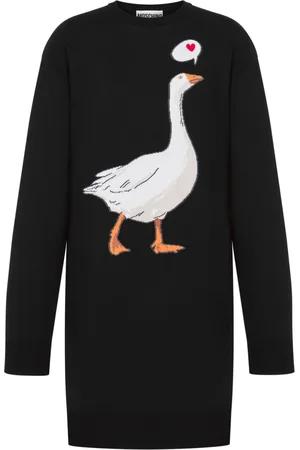 Moschino Kort kjole med gåsemotiv