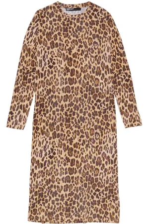 Bimba y Lola Mellemlang kjole med leopardtryk