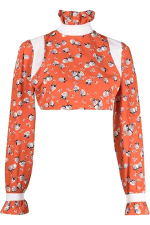 BATSHEVA Cropped top med blomstertryk