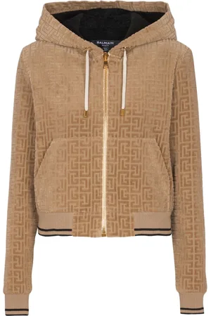 Balmain PB Labyrinth hættetrøje i velour