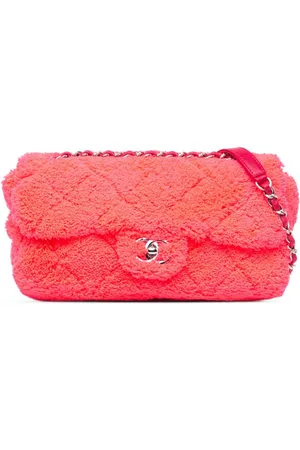 CHANEL Mellemstor quiltet Coco Beach Flap skuldertaske i frotté fra 2019