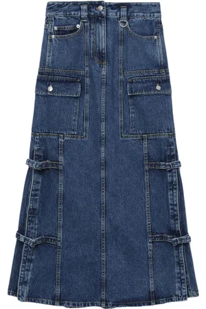 3.1 Phillip Lim Mellemlang cargonederdel i denim