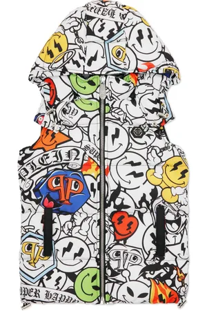 Philipp Plein Vest med smiley-tryk