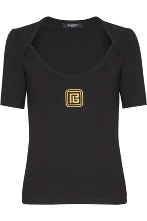 Balmain T-shirt med PB-logobroderi