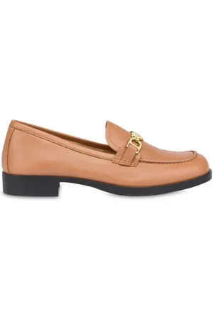 Moschino Loafers i læder med hjertevedhæng
