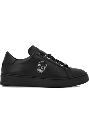 Philipp Plein Sneakers i læder med dødningehovedapplikation